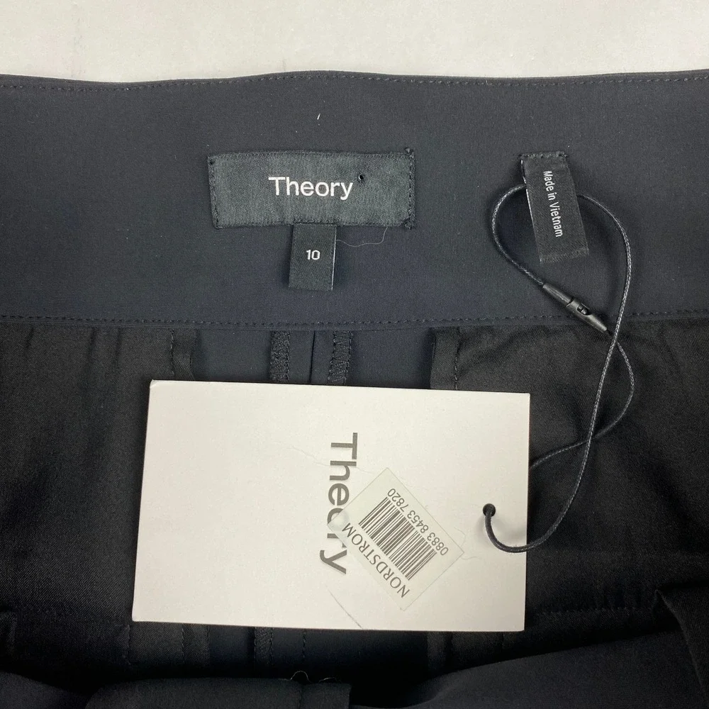 NWT Theory High Waist Wide Leg Precision Ponte Pants Women's Size 10 Black - Picture 5 of 14